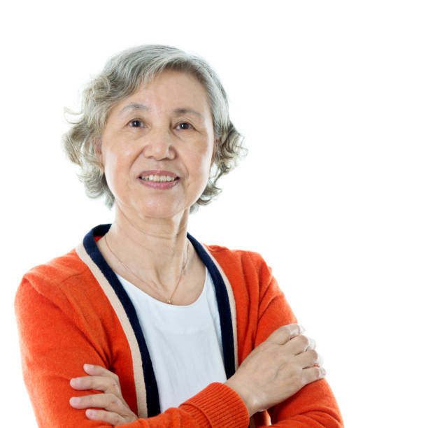 istock Attractive senior woman isolated on white background 841865822