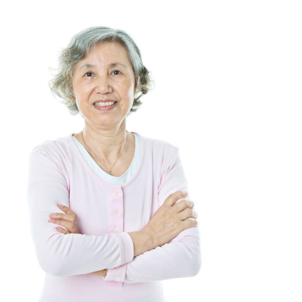 istock Attractive senior woman isolated on white background 841865870