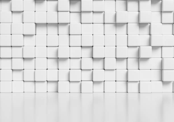 istock White cubes wall and white glossy floor 3d background 841869464