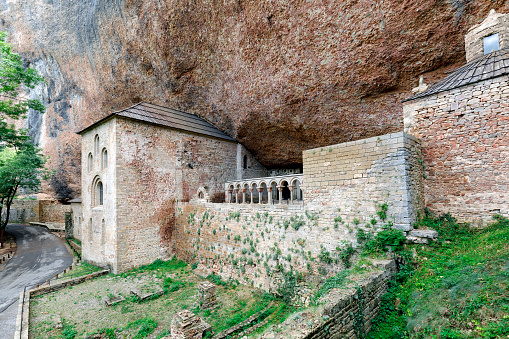 View of the romanesque monastery of San Juan de la Pena Aragon