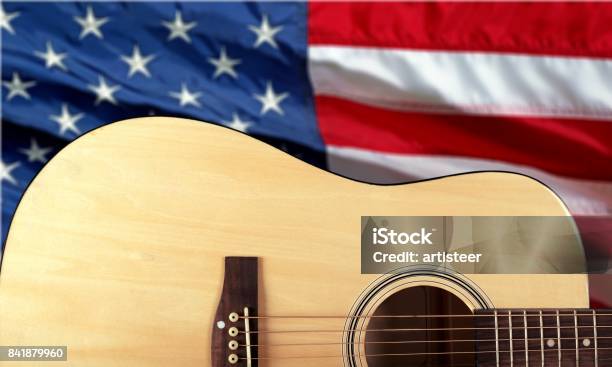 Guitar Stock Photo - Download Image Now - American Flag, Guitar, Acoustic Music