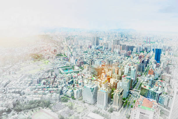 istock panoramic modern cityscape in Taiwan. Mix hand drawn sketch illustration 841883854