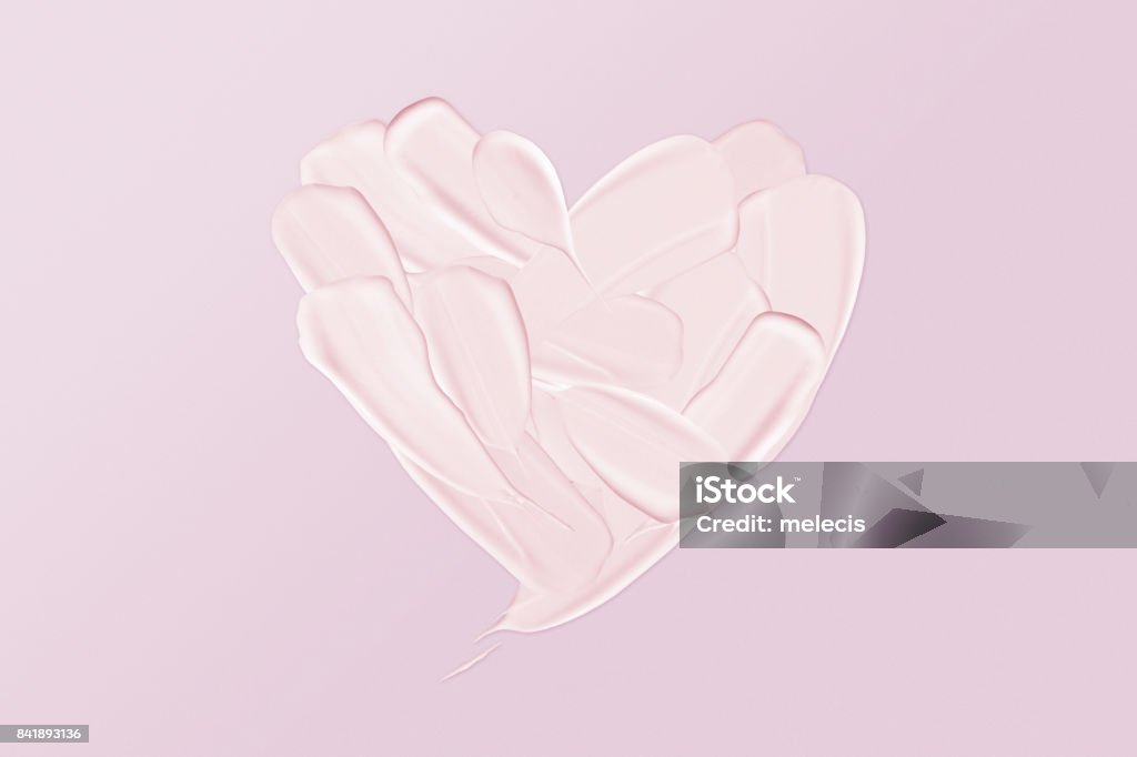 Face cream smudges in heart shape Heart Shape, Make-Up, face cream, smudged, Beauty Product, backgrounds, instagram Heart Shape Stock Photo