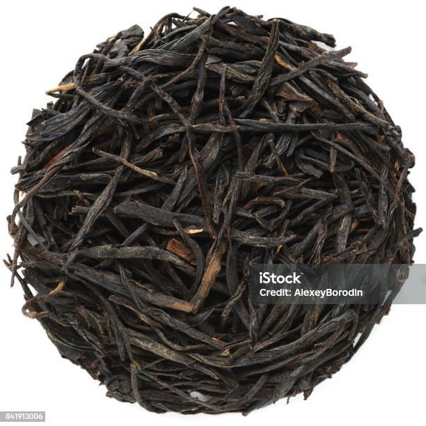 Purple Needle Yunnan Black Tea Isolated Stock Photo - Download Image Now - Directly Above, Dried Tea Leaves, No People