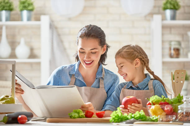 Happy family in the kitchen.