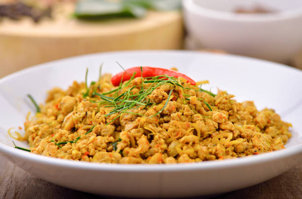 istock Spicy pork with herb,Thais cuisine 841927240