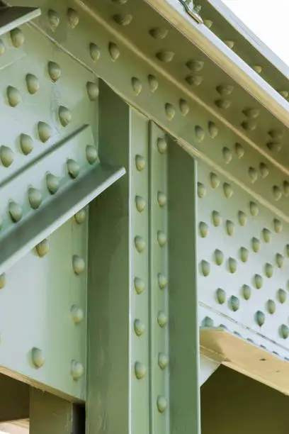 Photo of Metal parts of the rivet joints and bolts