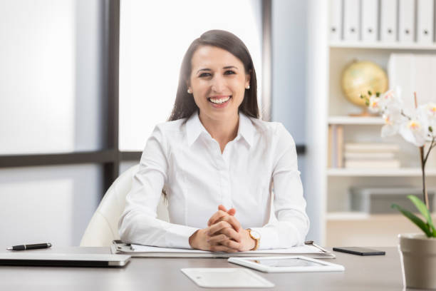 istock Portrait of confident female CEO 841935110