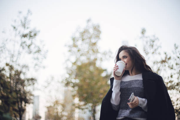 istock Cute girl on coffee break 841948078