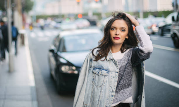 istock Brunette out in the city 841948796