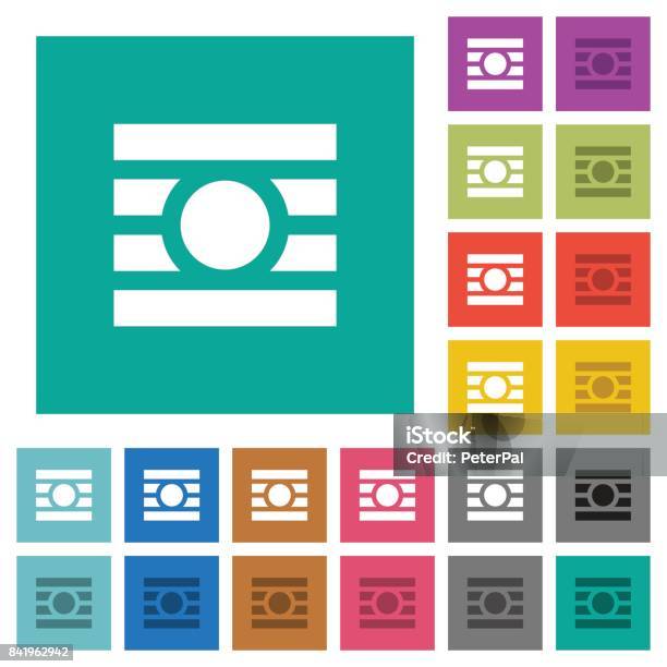 Text Wrap Around Objects Square Flat Multi Colored Icons Stock Illustration - Download Image Now