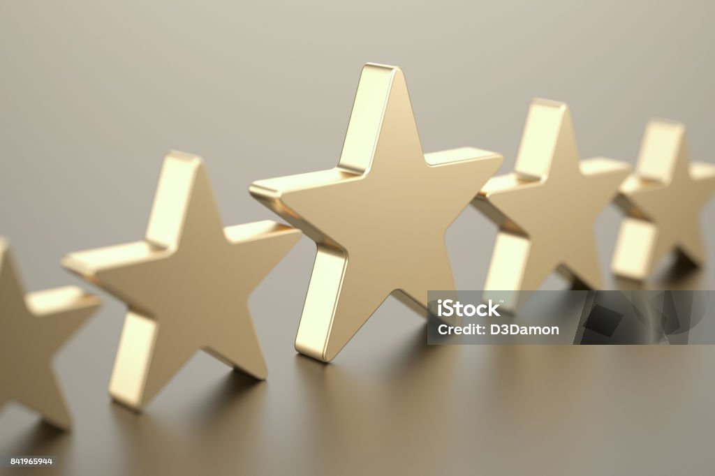 Cinque stelle d'oro - Foto stock royalty-free di A forma di stella