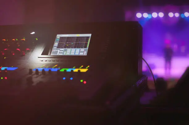 Sound manager on live concert - sound equipment