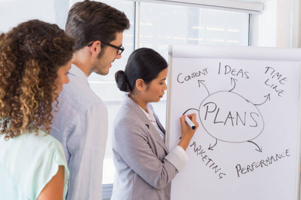 istock Casual businesswoman giving a presentation 842004160