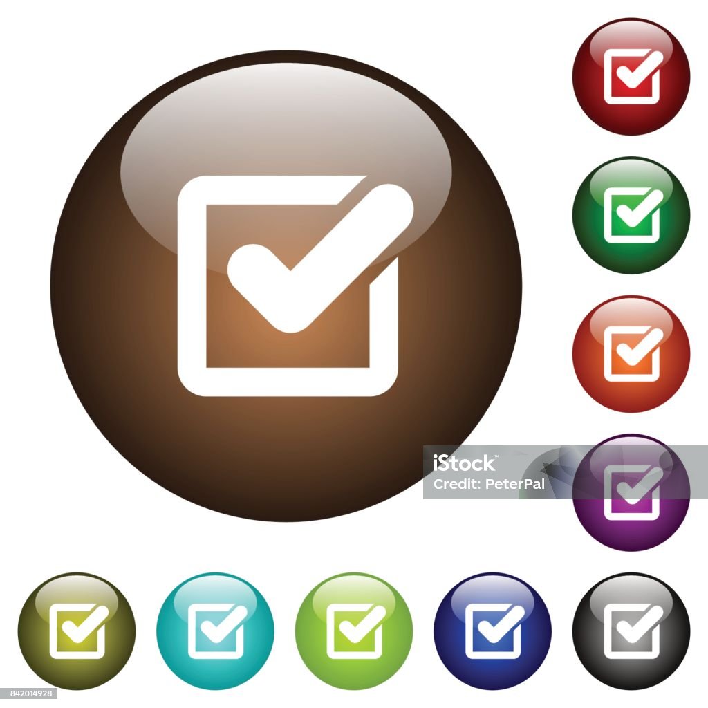 Colured Check Box Checkbox Color Glass Buttons Stock Illustration - Download Image Now ...