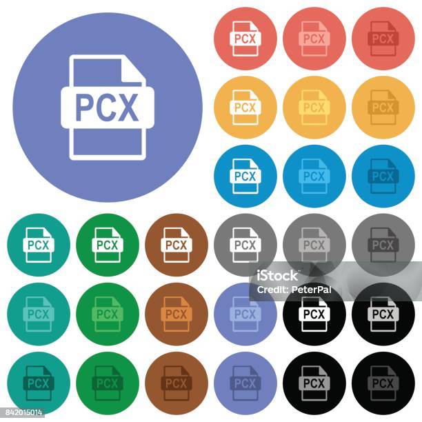 Packaging File Pcx Format File Pcx Bulat Ikon Multi Berwarna Datar Ilustrasi Stok - Unduh ...