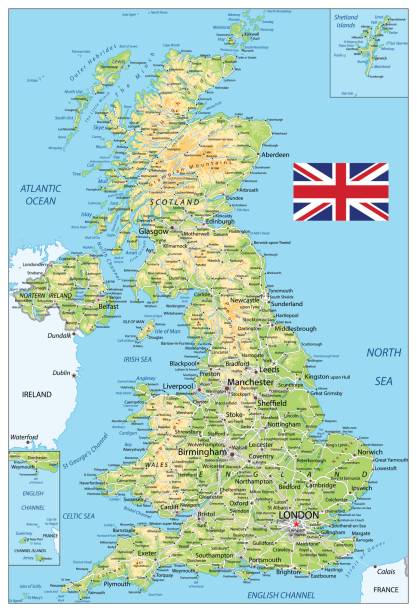 영국 지도 - england stock illustrations