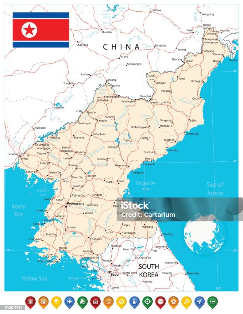 Corena Map Vetores de Mapa Da Coreia Do Norte E Ponteiros De Mapa e mais imagens ...