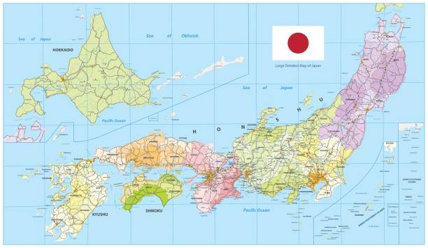 日本の大きな詳細地図 - 北海道点のイラスト素材／クリップアート素材／マンガ素材／アイコン素材