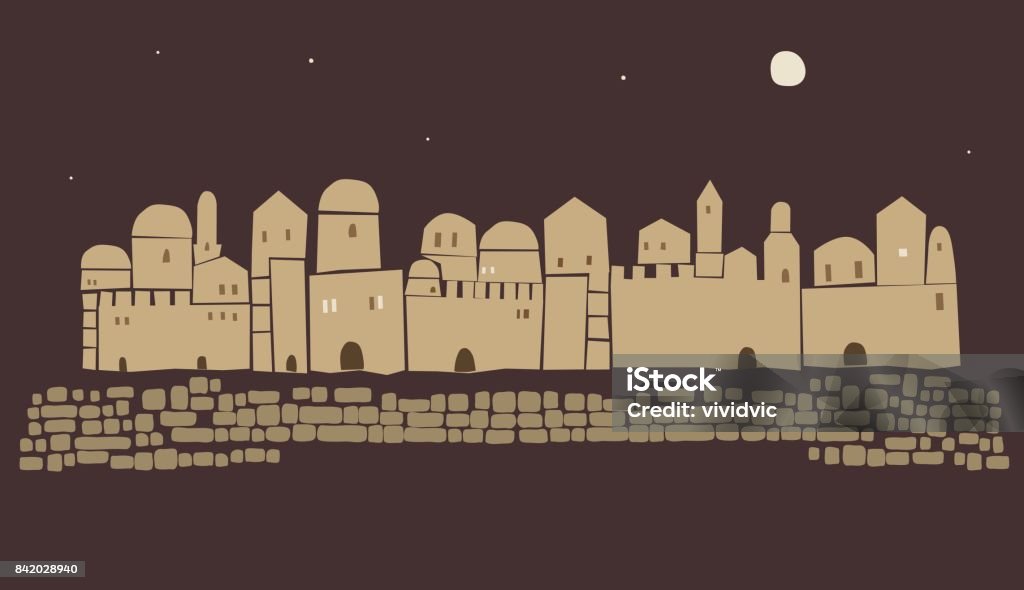 Middle East Town,Old City, Abstract  architecture, Historical place EPS-10, Vector Illustration, Middle East Town, Old City, Abstract  architecture, Historical place, Jewish Holidays, Rosh hashanah, Passover, Pesah, Sukkot, Hanuka, Purim Old Town stock vector