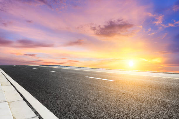 istock Asphalt road and beautiful sky landscape at sunset 842046628