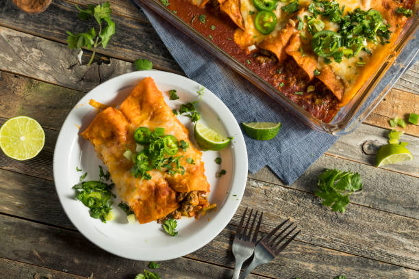 istock Homemade Beef Enchiladas with Red Sauce 842049092