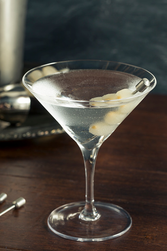 Homemade Boozy Gibson Martini with Cocktail Onions
