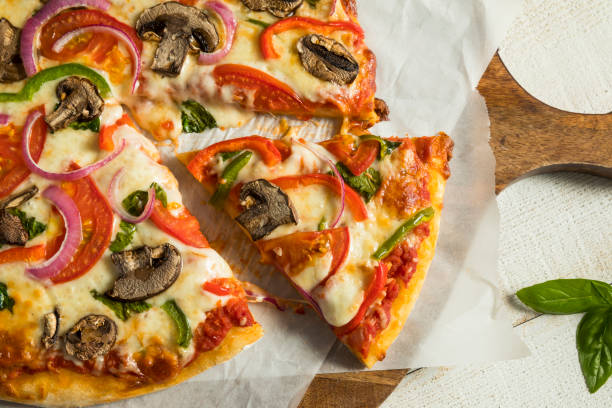 istock Homemade Veggie Pizza with Mushrooms Peppers 842076600
