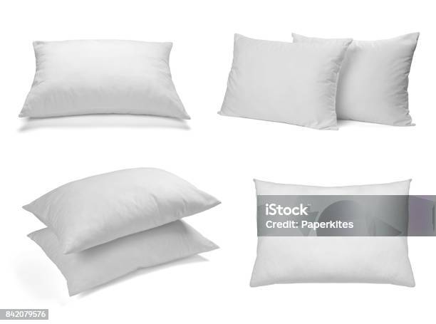 White Pillow Bedding Sleep Stock Photo - Download Image Now - Pillow, Clean, Sheet - Bedding