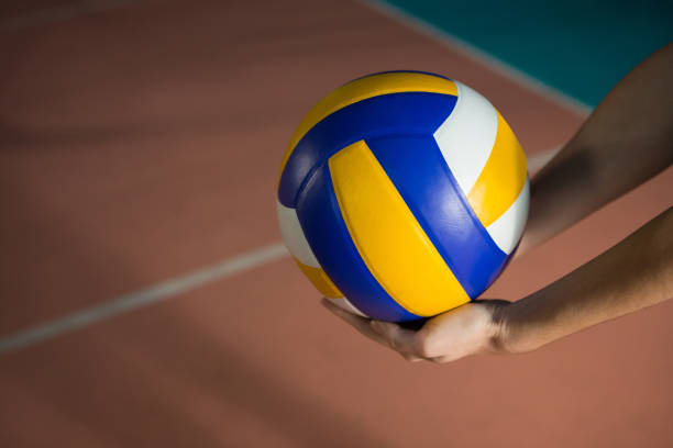 istock Cropped hands of player with volleyball 842081868
