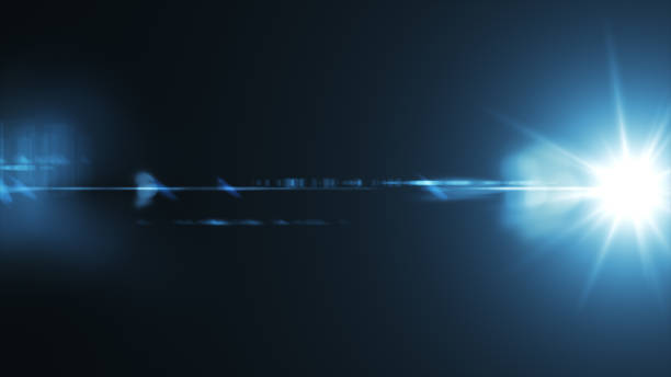 istock Natural lens flare on the side on a black background 842085350