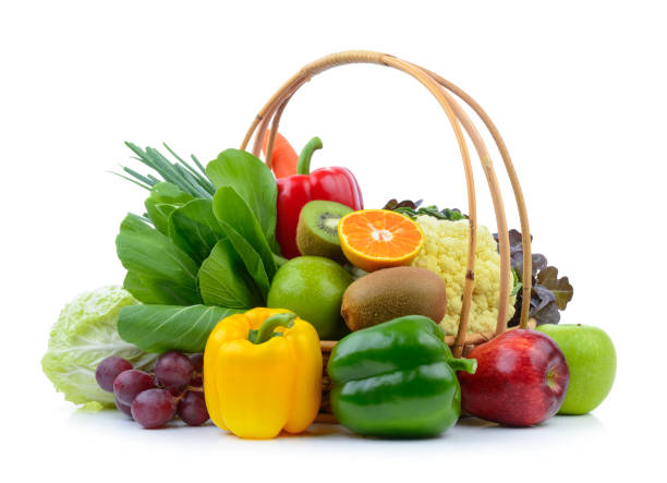 istock vegetables and fruits on white background 842086676