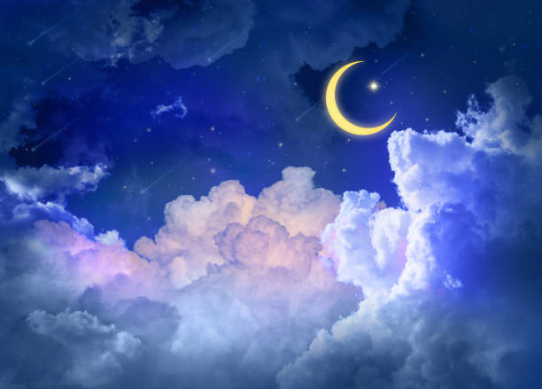 istock Night sky and moon, stars,Ramadan Kareem. 842093520