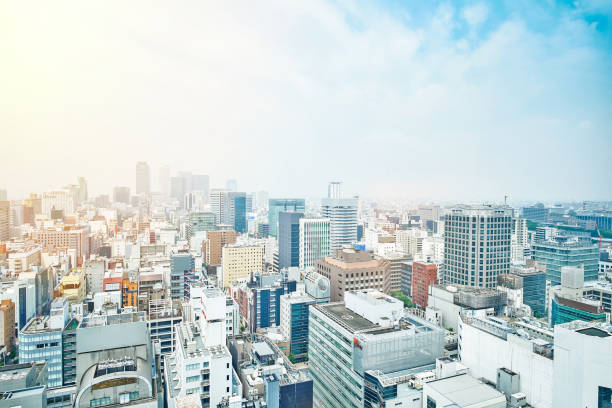 istock Panoramic modern city bird eye view in Nagoya, Japan 842093804