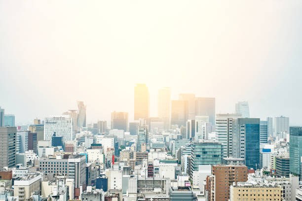 istock Panoramic modern city bird eye view in Nagoya, Japan 842093826