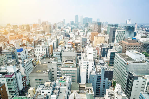 istock Panoramic modern city bird eye view in Nagoya, Japan 842093838
