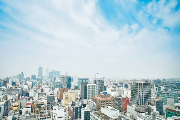 istock Panoramic modern city bird eye view in Nagoya, Japan 842093880