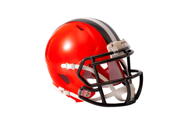 istock Football helmet isolated on white 842104136