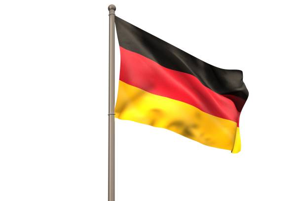 Digitally generated german national flag Digitally generated german national flag on white background german flag photos stock pictures, royalty-free photos & images