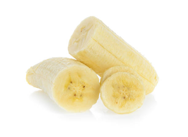 istock Banana slice isolated on white background 842113070