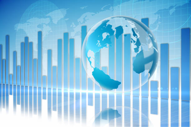 istock Global business graphic in blue 842120098