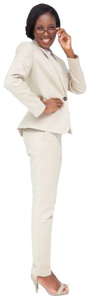 istock Thinking businesswoman in cream suit 842122538