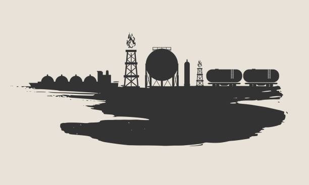 Energy and Power icons set. Brush stroke Energy and Power icons set and grunge brush stroke. Design concept of natural gas industry. lng liquid natural gas stock illustrations
