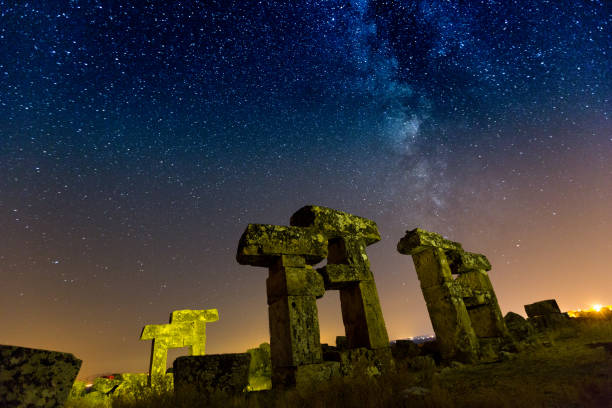 istock ancient city under the milky way 842126334