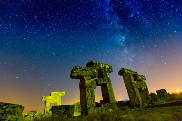 istock ancient city under the milky way 842126336