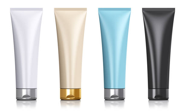 Set of black color cosmetic tubes