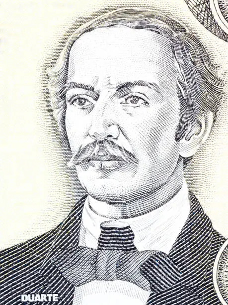 Juan Pablo Duarte portrait from Dominican money
