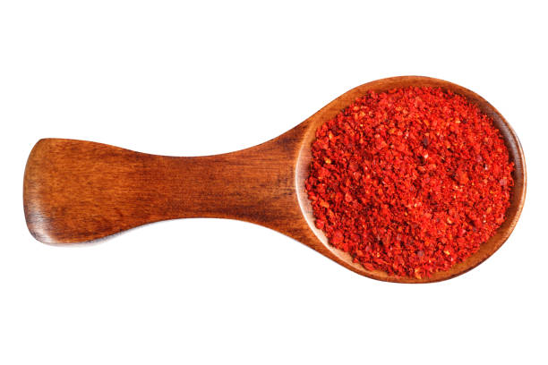 istock Red ground pepper in a wooden spoon 842140738