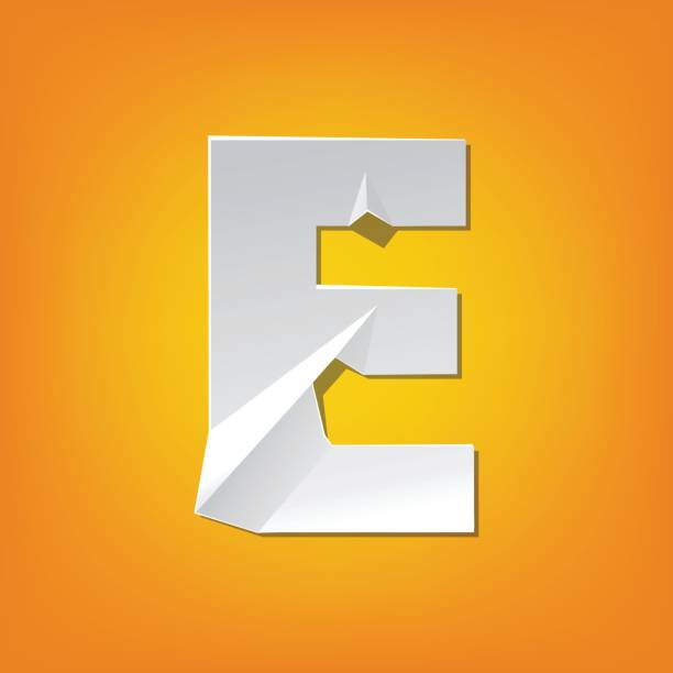 istock E capital letter fold english alphabet New design 842143924