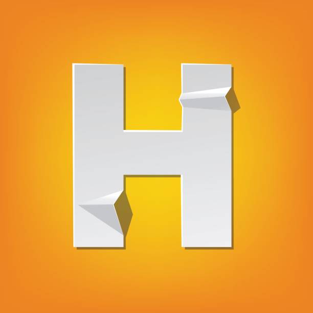 istock H capital letter fold english alphabet New design 842144044